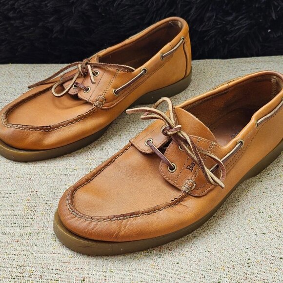 Bass Men Shoes Brown Leather Upper Lace Up SEAFARER Sneaker Size 10W main image 8